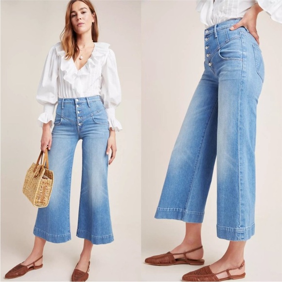 MOTHER Superior Swooner Roller Yoke Crop Flare Jean - Picture 3 of 11